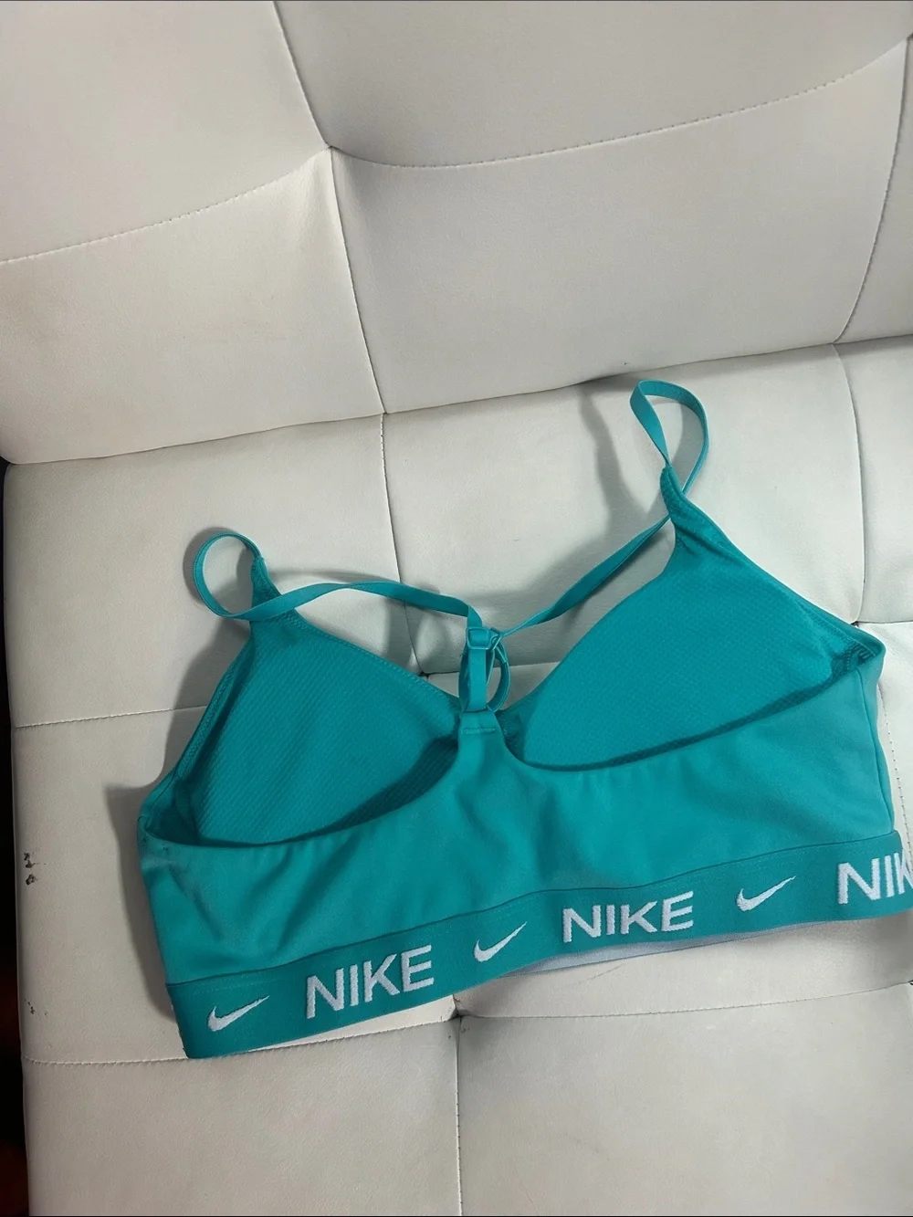 Nike Turquoise Logo-Band Light Support Sports Bralette